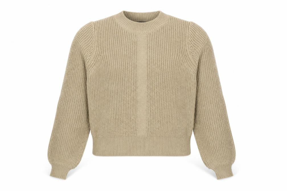 Front view of Topshop Women's Beige jumper, size 2