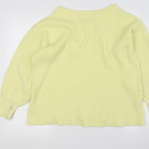 Next Women's Yellow V-Neck Pullover Jumper M