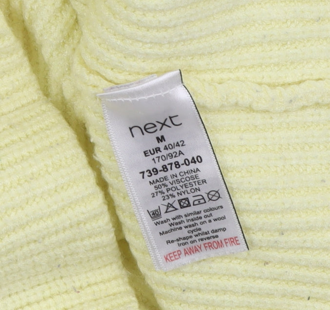Next Women's Yellow V-Neck Pullover Jumper M