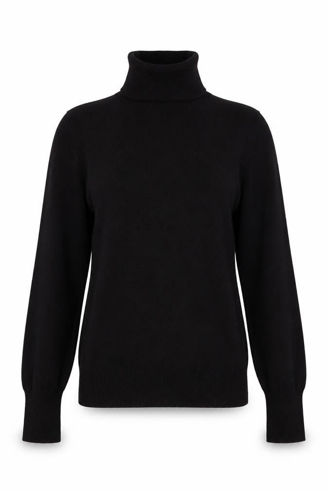 Front view of Oasis Women's Black Roll Neck Jumper XS