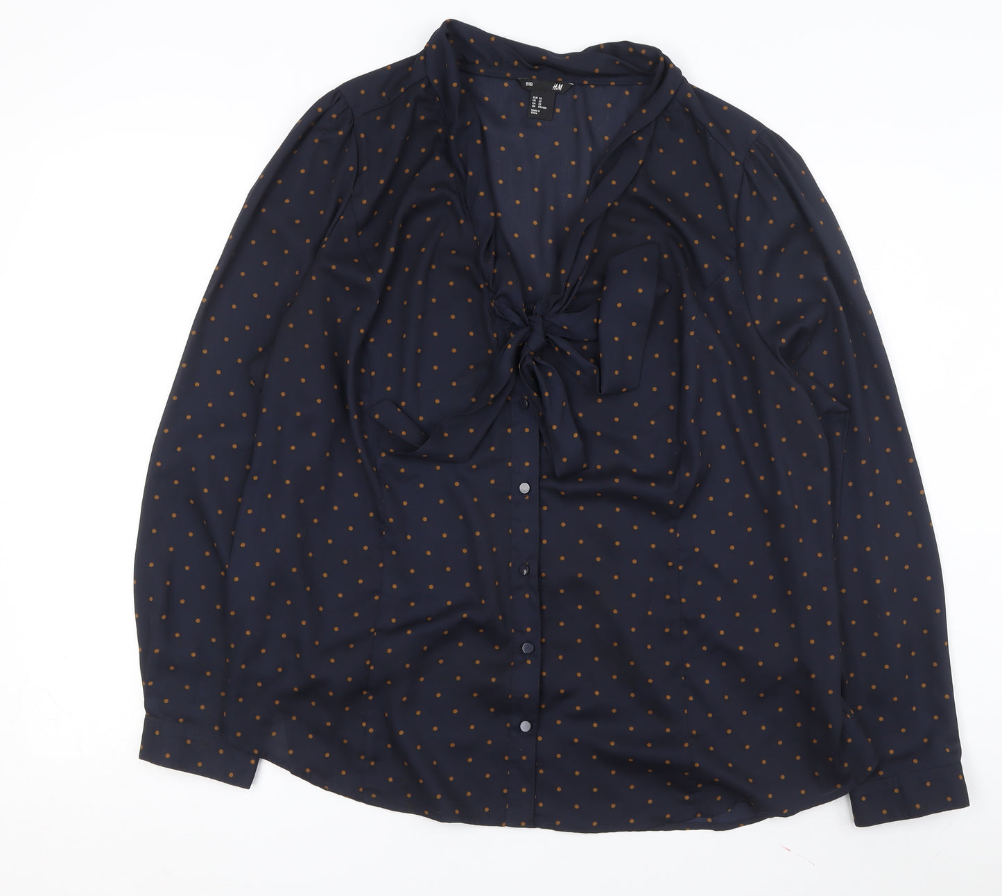 H&M Women's Plus Size Blue Polka Dot Blouse - Size 24