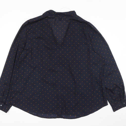 H&M Women's Plus Size Blue Polka Dot Blouse - Size 24