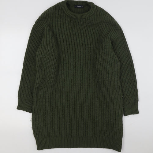 Zara Women's Green Jumper Dress, Size M, Knit, Casual
