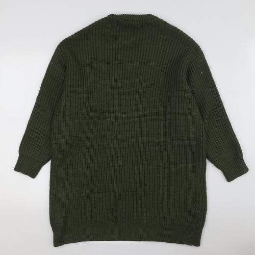 Zara Women's Green Jumper Dress, Size M, Knit, Casual