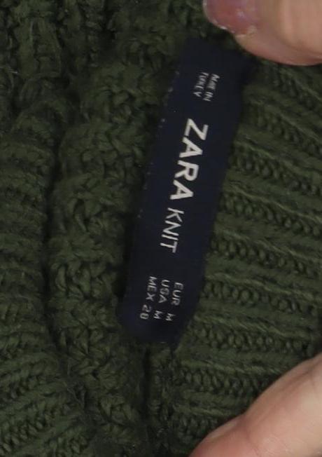 Zara Women's Green Jumper Dress, Size M, Knit, Casual