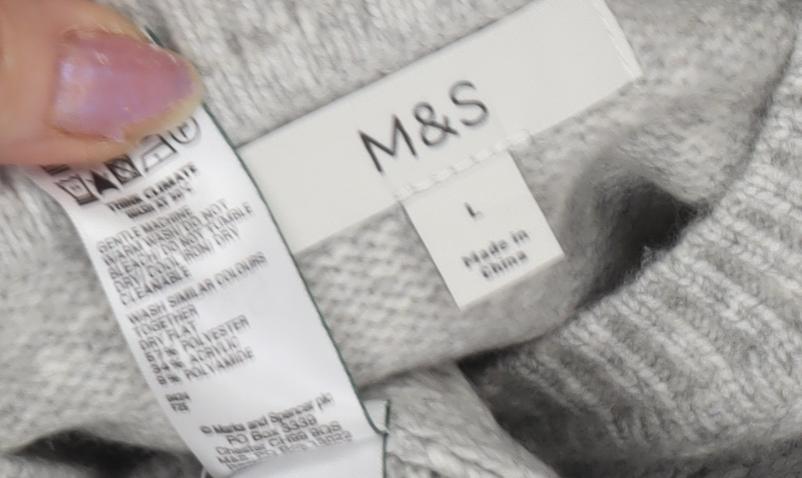 Marks and Spencer Women's Grey Cable-Knit Vest L