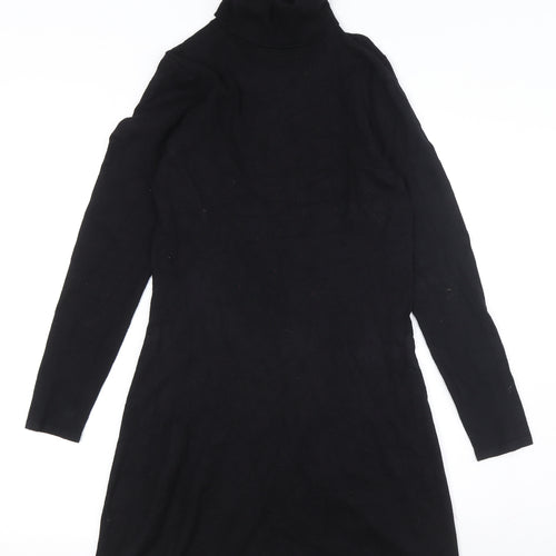 V by Very Black Roll Neck Knit Dress, Size 8 for Women