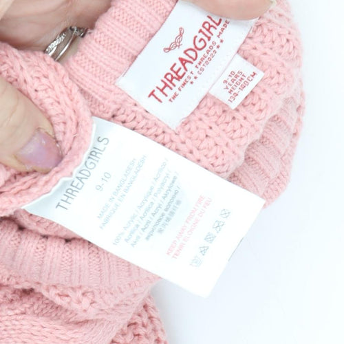 Threadgirls Pink Cable-Knit Pullover Jumper for Teens