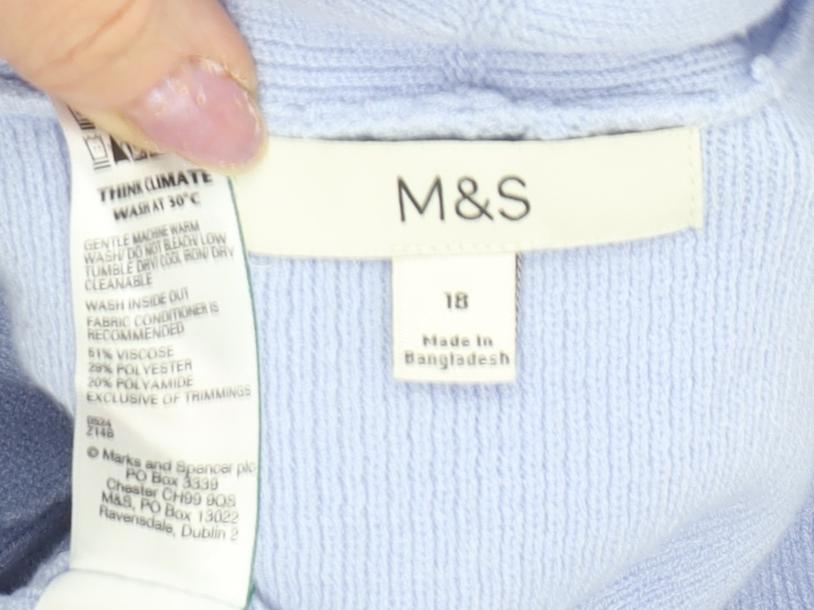 Marks and Spencer Women's Blue Cardigan, Size 18