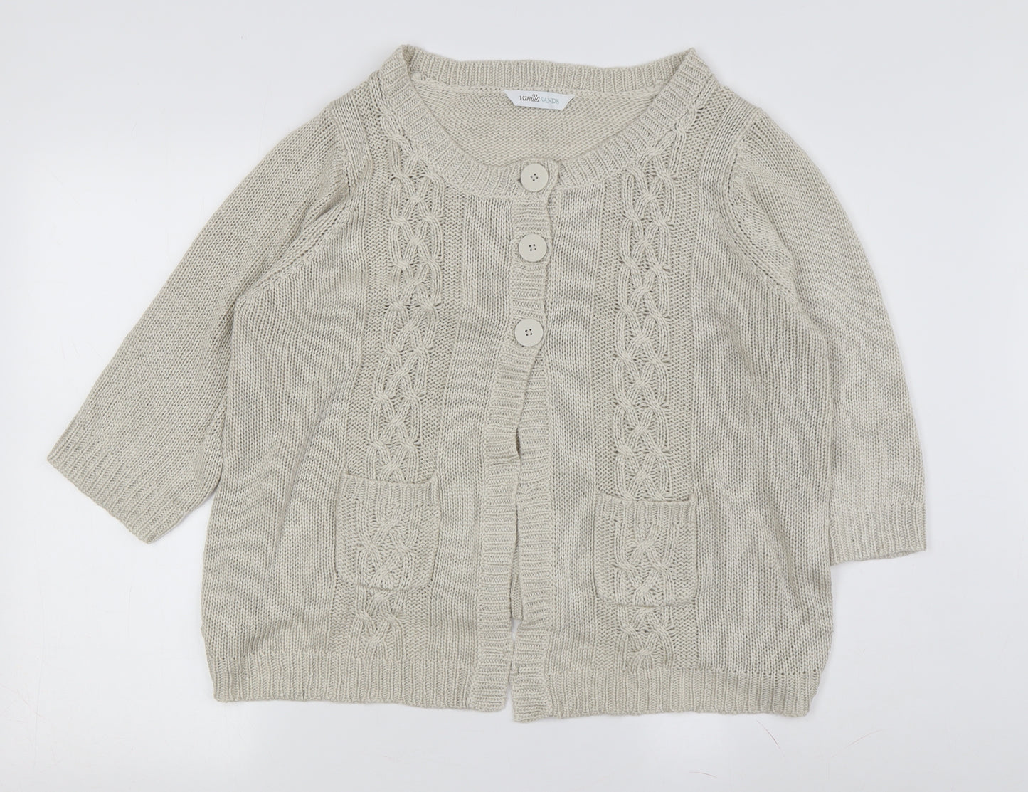 Vanilla Sands Women's Beige Cardigan Size 18