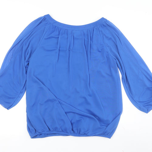Wallis Women's Blue Blouse 3/4 Sleeve, Size S