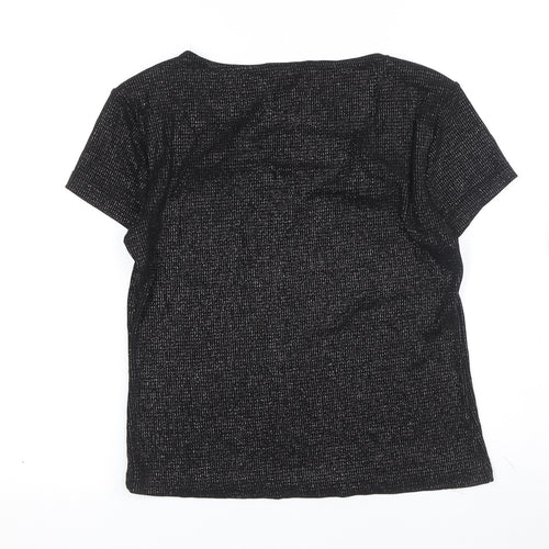 Metaphor Women's Black Square Neck T-Shirt Medium