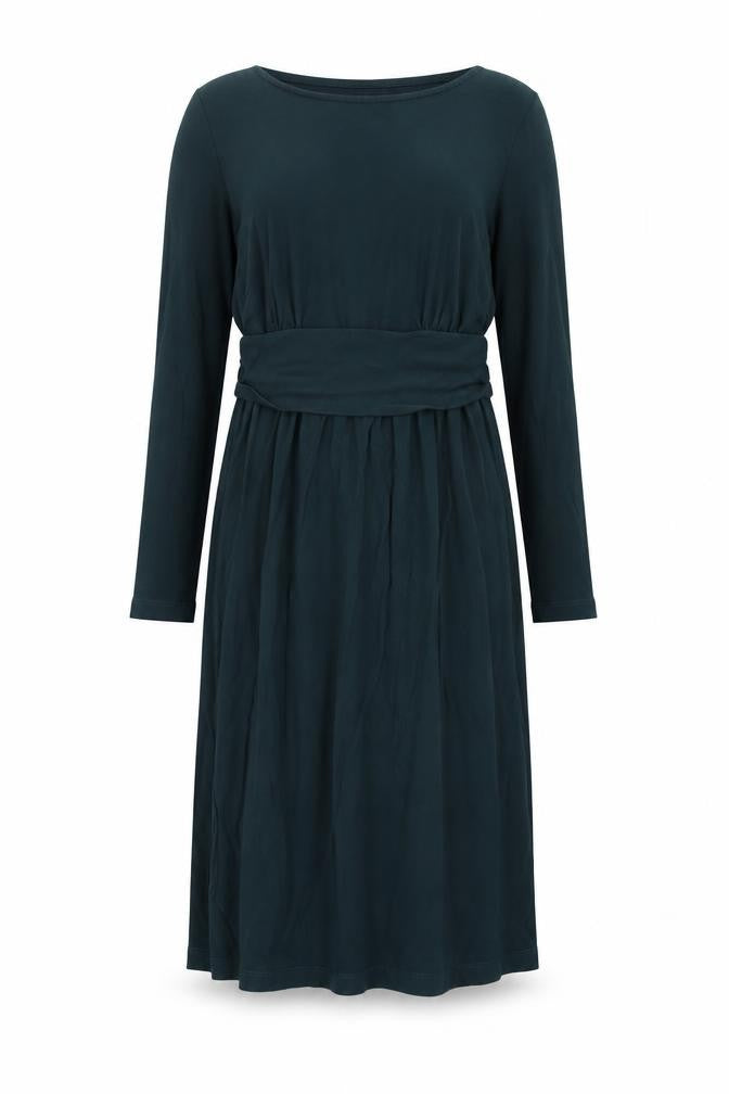 Front view of Sapphire Women's Green A-Line Knee Length Dress