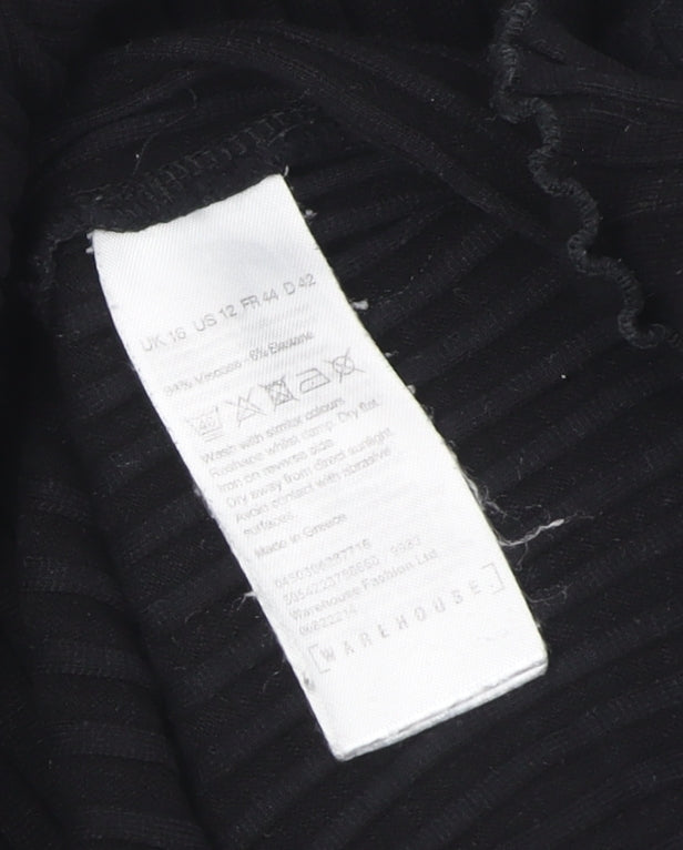 Warehouse Women's Black Mock Neck Slim Jumper