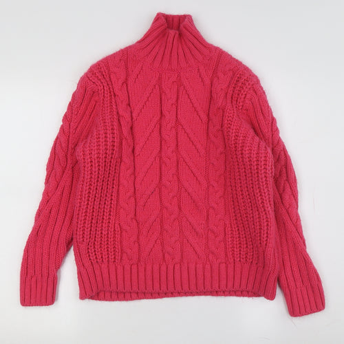 Marks and Spencer Women's Pink Cable-Knit Jumper - M