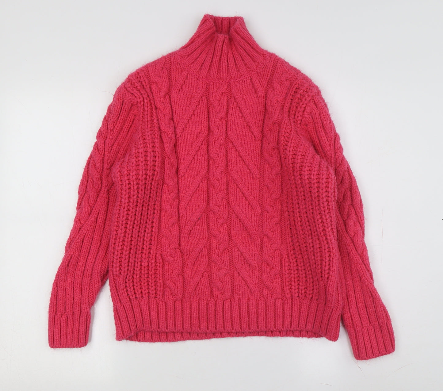 Marks and Spencer Women's Pink Cable-Knit Jumper - M