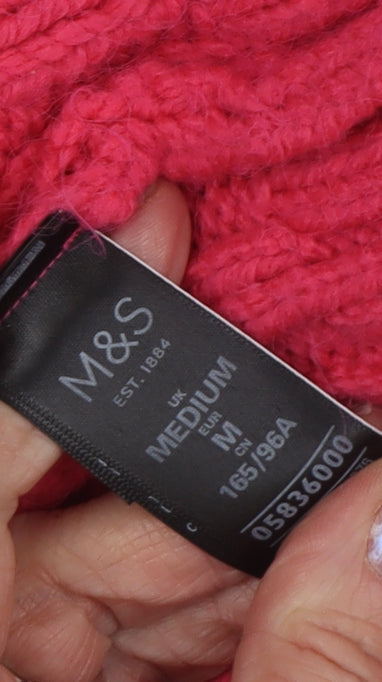 Marks and Spencer Women's Pink Cable-Knit Jumper - M