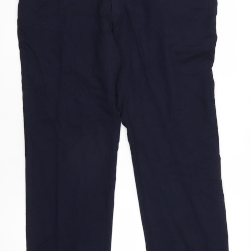 Marks and Spencer Men's Blue Wool Dress Pants
