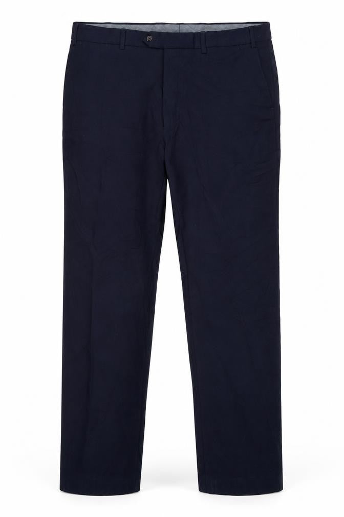 Front view of Marks & Spencer Men's Blue Wool Dress Pants