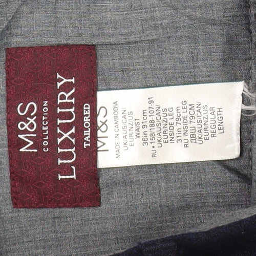 Marks and Spencer Men's Blue Wool Dress Pants
