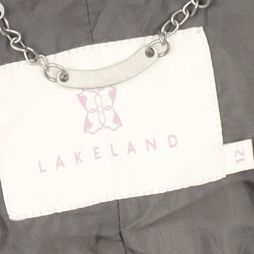 Lakeland Women's Grey Mid-Length Rain Coat Size 12