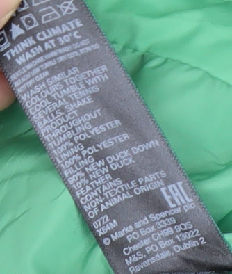 Marks and Spencer Women's Green Puffer Jacket Size 14