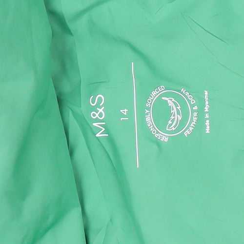 Marks and Spencer Women's Green Puffer Jacket Size 14