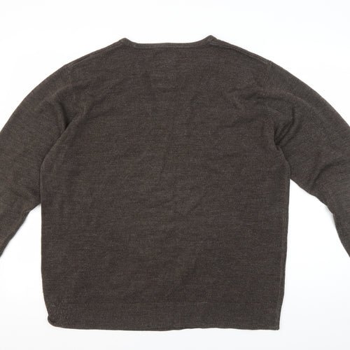 Topman Men's XL Brown Crew Neck Pullover Jumper