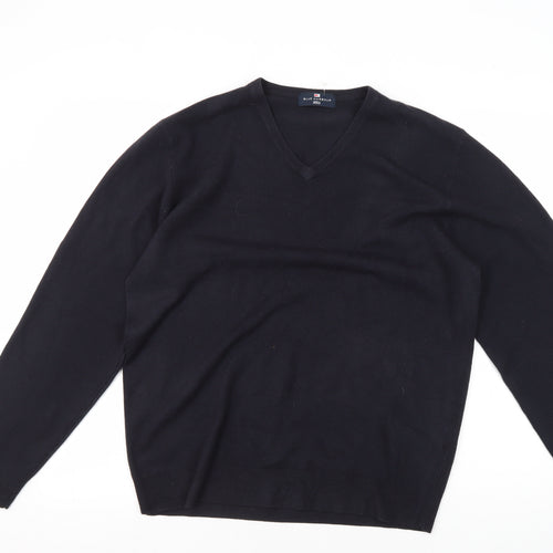 Marks & Spencer Men's M Black V-Neck Pullover Jumper