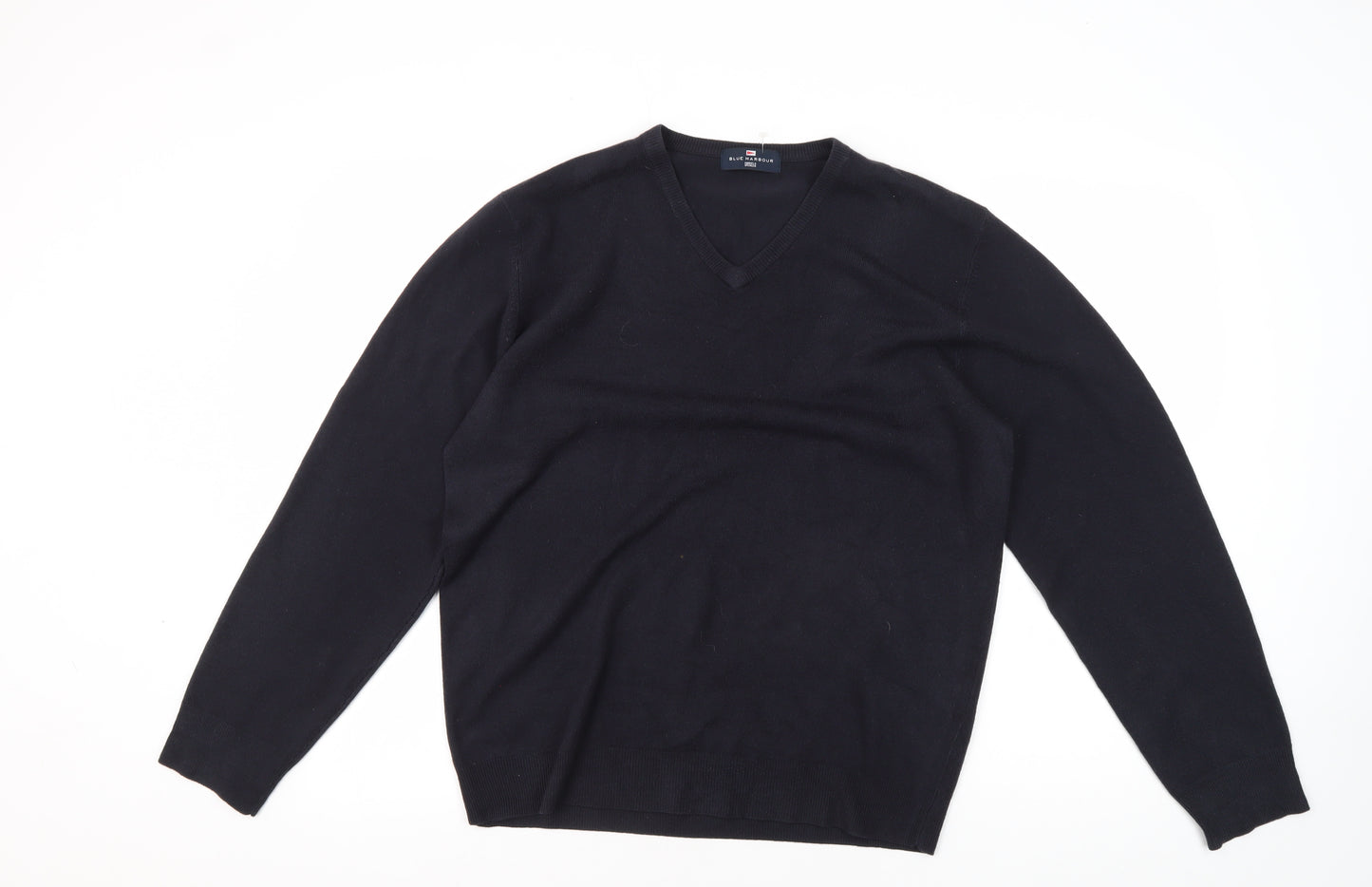Marks & Spencer Men's M Black V-Neck Pullover Jumper