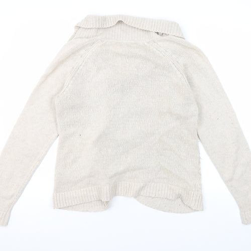 FatFace Women's Beige Cardigan, Size 12, Cable-Knit