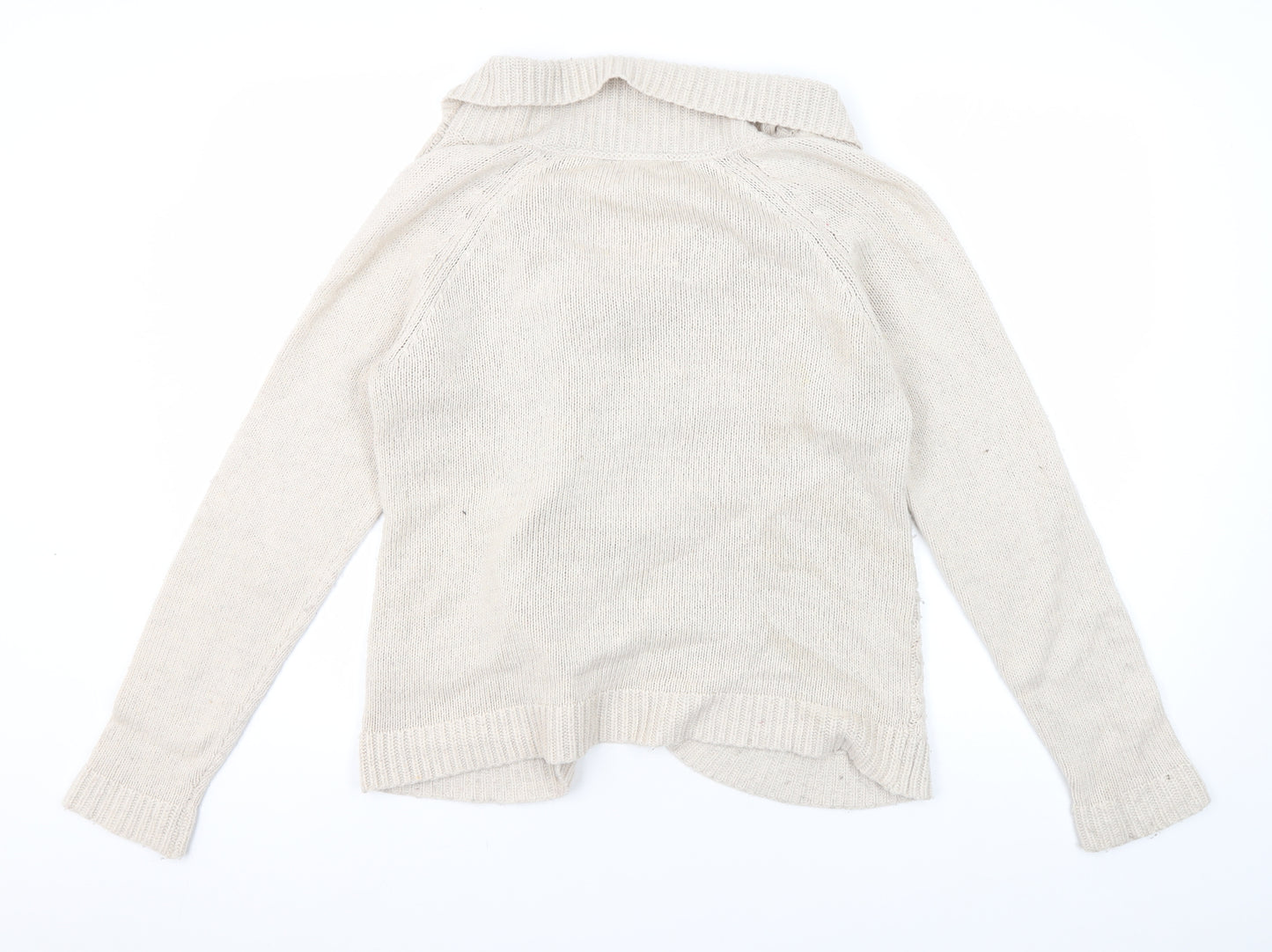 FatFace Women's Beige Cardigan, Size 12, Cable-Knit