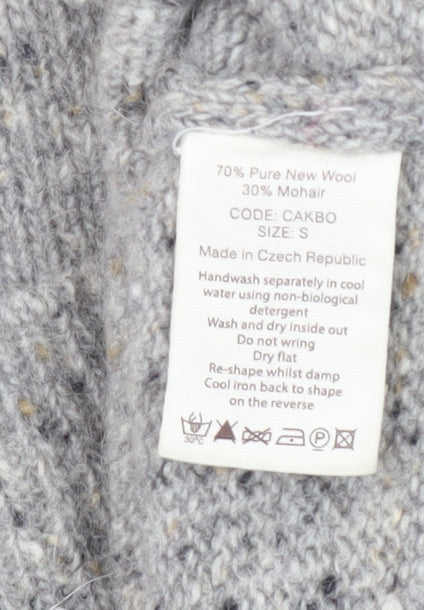 Toast Women's Grey High Neck Wool Mohair Jumper