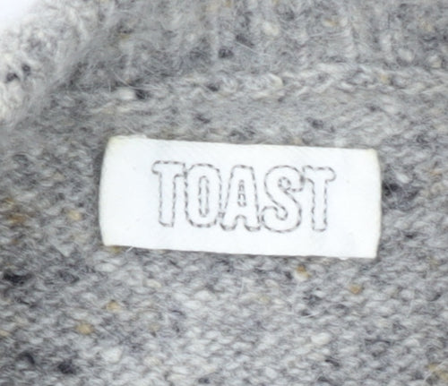 Toast Women's Grey High Neck Wool Mohair Jumper