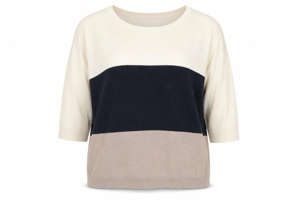 Front view of Great Plains Women's Multicoloured Striped Pullover M