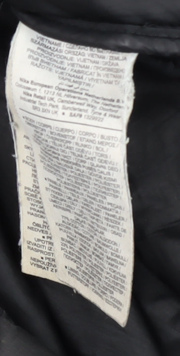 Nike Men's Black Puffer Jacket L Hooded Quilted