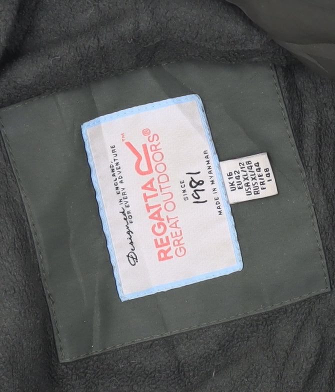 Regatta Women's Green Parka Coat, Size 14, Winter Warm