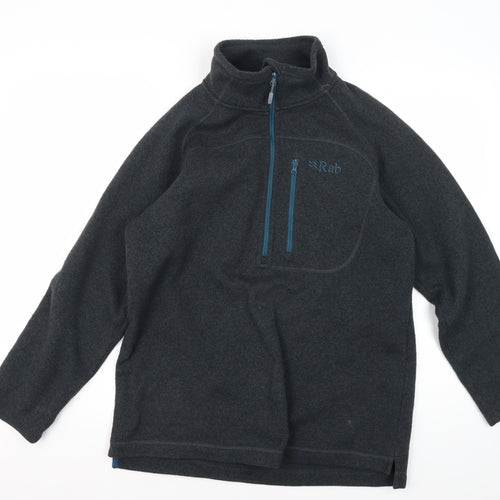 Rab Men's Grey 1/4 Zip Fleece Sweatshirt Medium