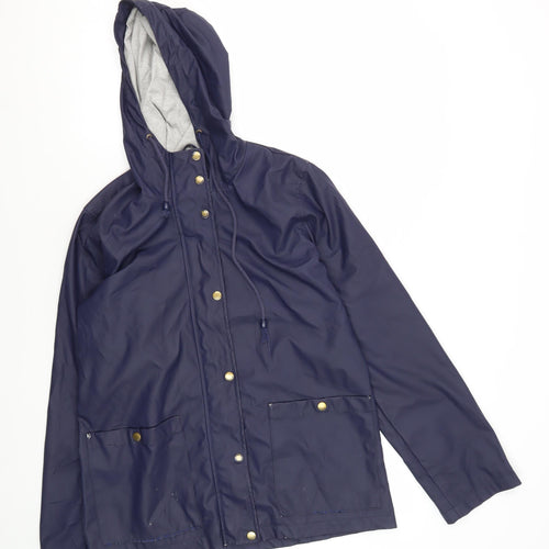 Firetrap Women's Blue Hooded Rain Coat Jacket Size 10