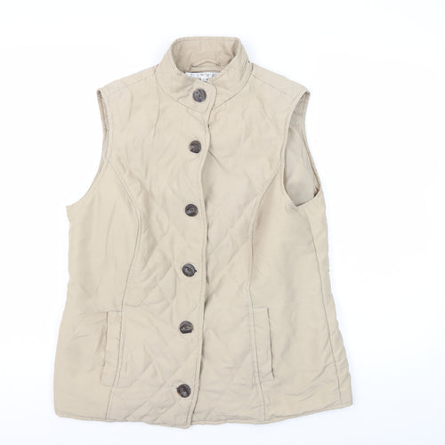 EWN Women's Beige Quilted Waistcoat Size S