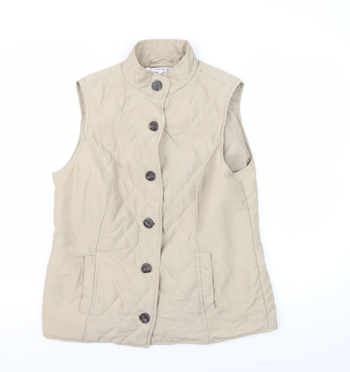 EWN Women's Beige Quilted Waistcoat Size S