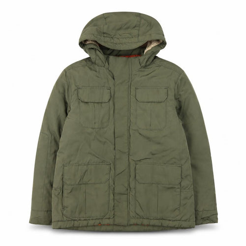 H&M Boys Green Mid-Length Parka Jacket 11 Years Hooded