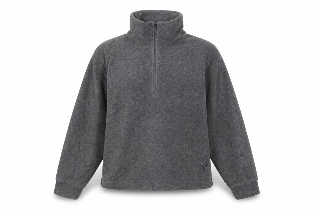Front view of Snow+Rock Grey Fleece Pullover Sweatshirt 2XS unisex