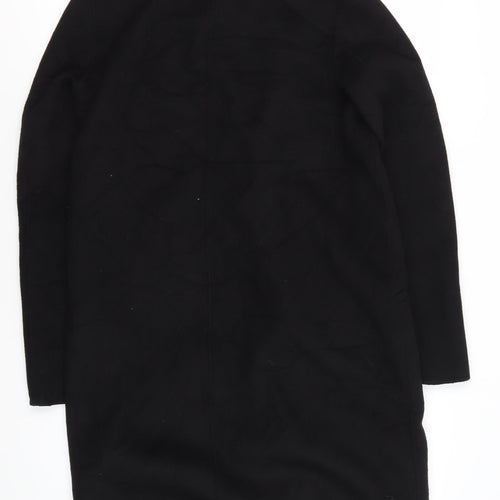 Zara Women's Black Wool Overcoat, S, Lined, Excellent