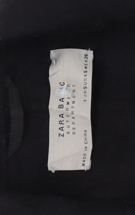 Zara Women's Black Wool Overcoat, S, Lined, Excellent