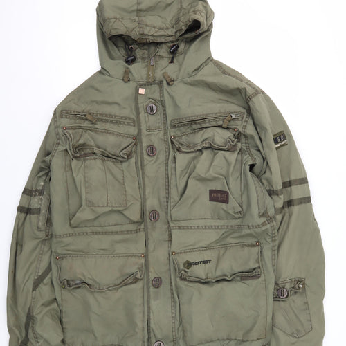 Protest Men's Green Military Jacket - Size L