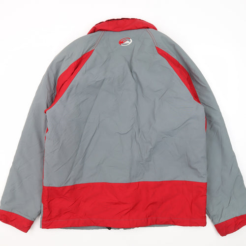 Quiksilver Men's Grey & Red Windbreaker Jacket M