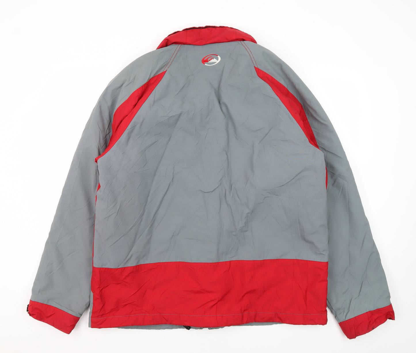 Quiksilver Men's Grey & Red Windbreaker Jacket M