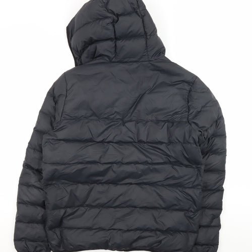 Nike Men's Black Puffer Jacket M Hooded Lightweight