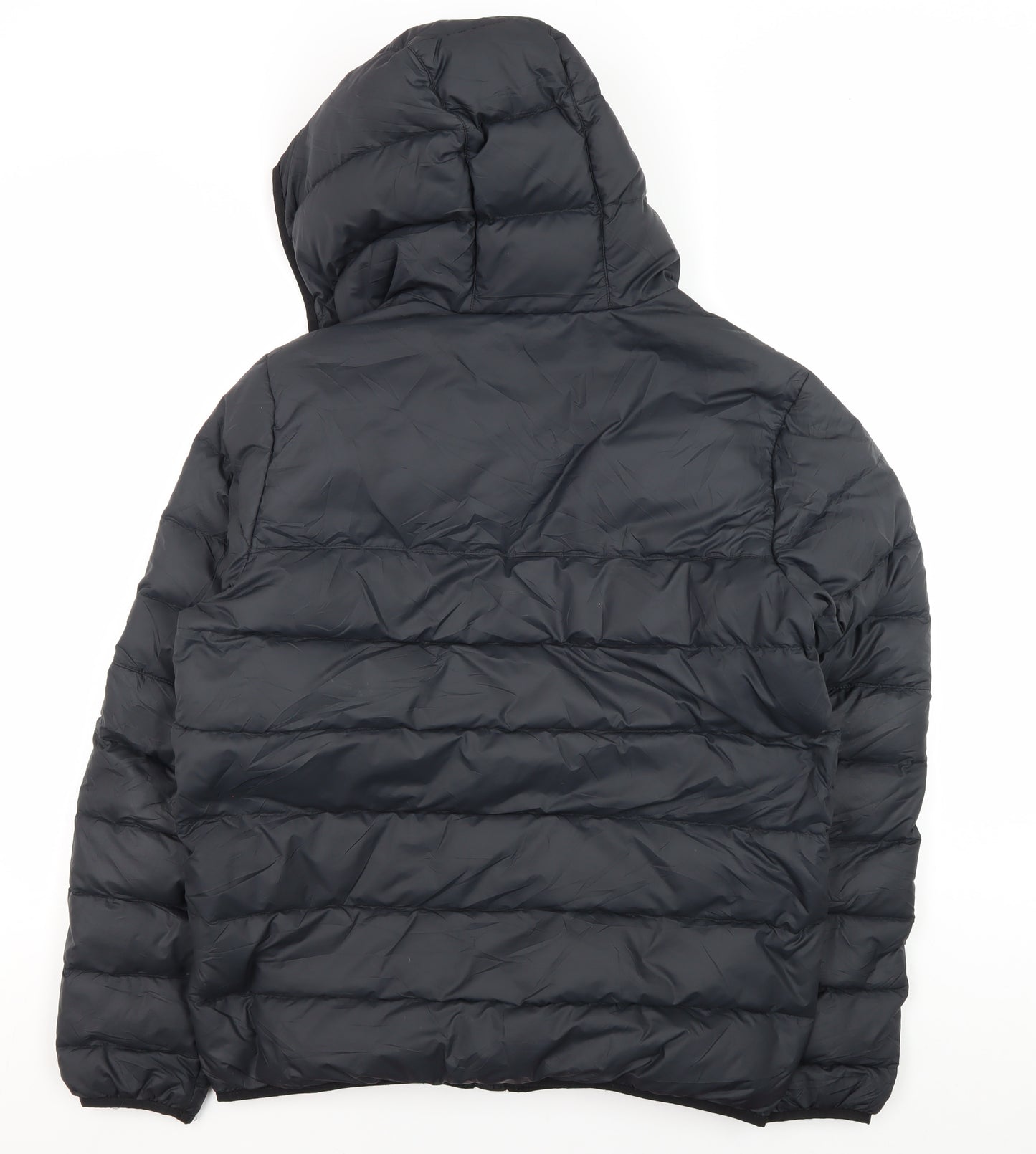 Nike Men's Black Puffer Jacket M Hooded Lightweight